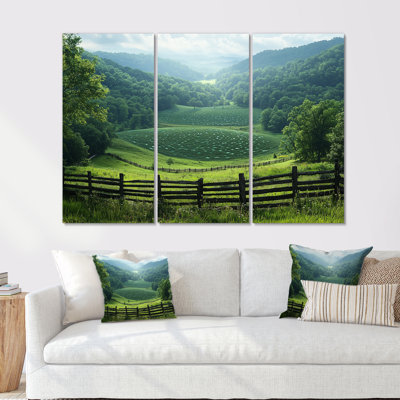 Green Peaceful Valley III - Farmhouse Wall Decor Set