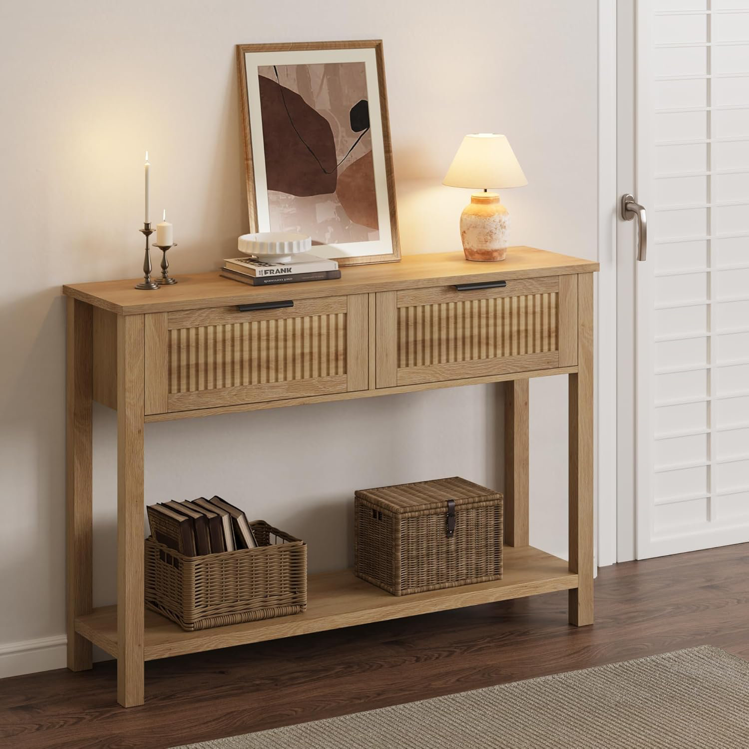 Bay Isle Home™ Farmhouse Entryway Table,43 Inch Wood Console Table With ...