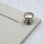 Brushed Nickel Cup Handle & Coordinating Round Knobs-2095946499