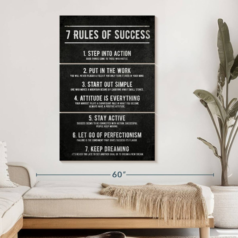 7 Rules Of Success, H 50 po x l 32 po x P 1,25 po