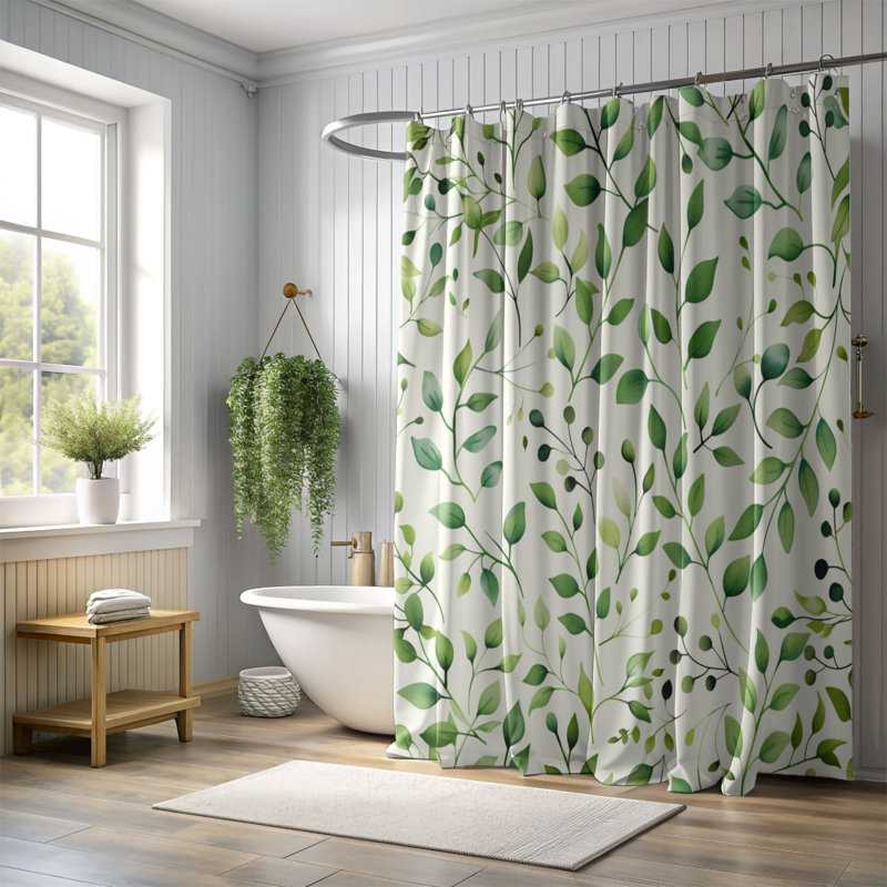 Spring Buds - Rideau de douche Premium, H 74 po x l 71 po