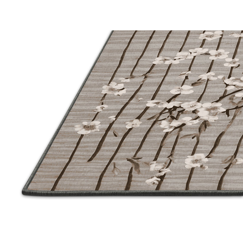 Tapis gris soyeux et moelleux, Rectangle 2 pi x 3 pi