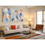 Art mural sur toile Triptych - abstrait bleu orange sur toile Triptyque, grand décor texturé impressionniste moderne prêt à être accroché ou enroulé-1760507481