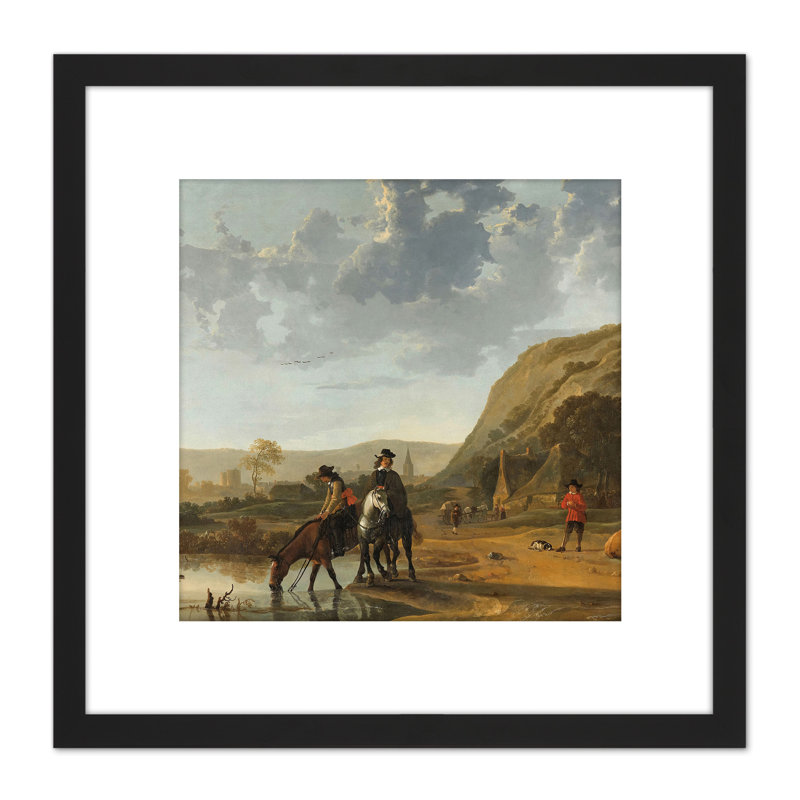 Aelbert Cuyp River Landscape With Riders by Aelbert Cuyp - Single Picture Frame Painting