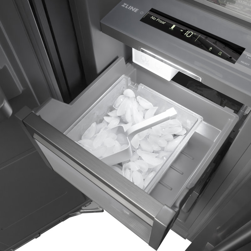 ZLINE 18 in. 8.6 cu. ft. Right Hinge Column Freezer in White Matte with Graphite Gray Interior, Stainless Steel
