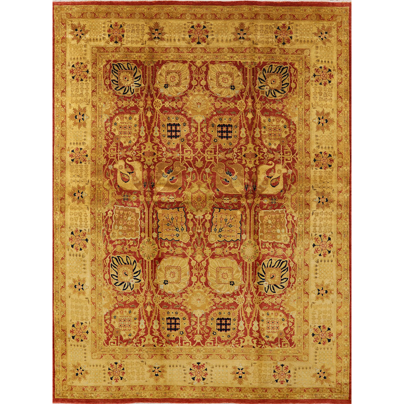 Tapis oriental jaune / rouge Loudres, Rectangle 3 pi x 5 pi