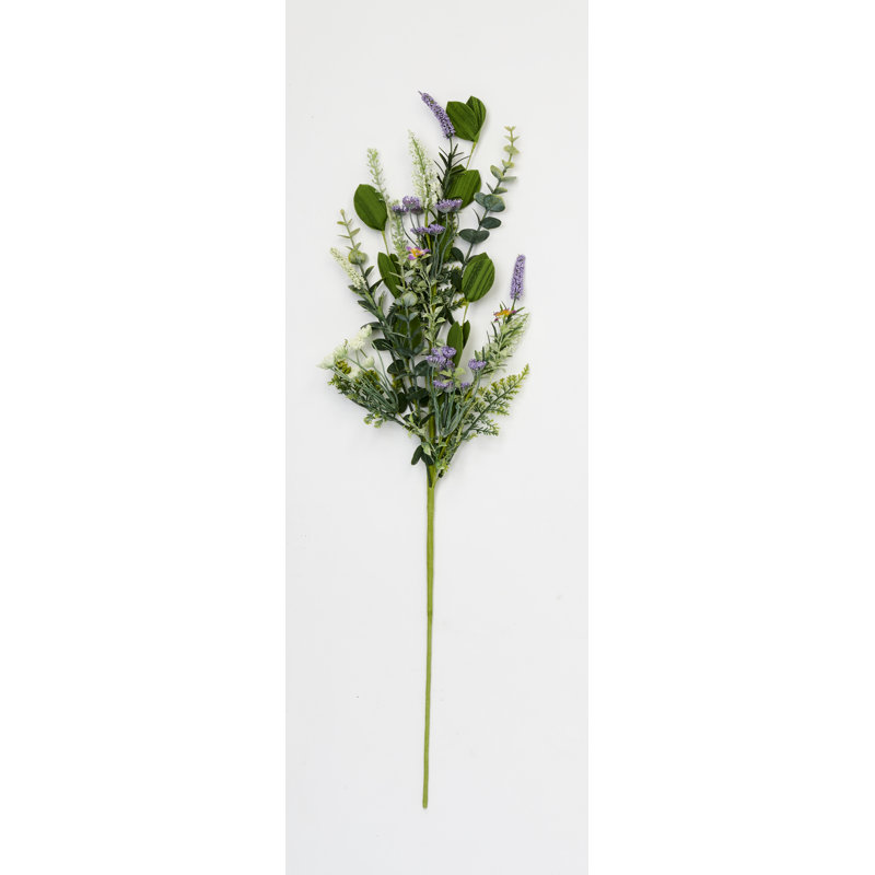 31" Lavender and Green Leaves Spray