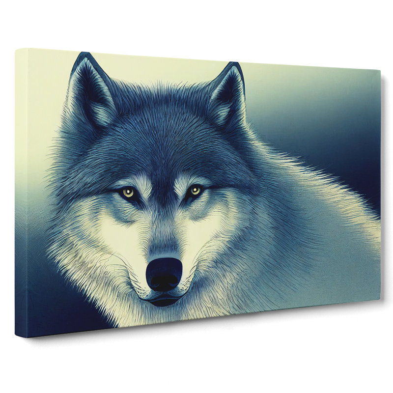 Alluring Wolf - Wrapped Canvas Painting, 35cm H x 50cm W x 3cm D