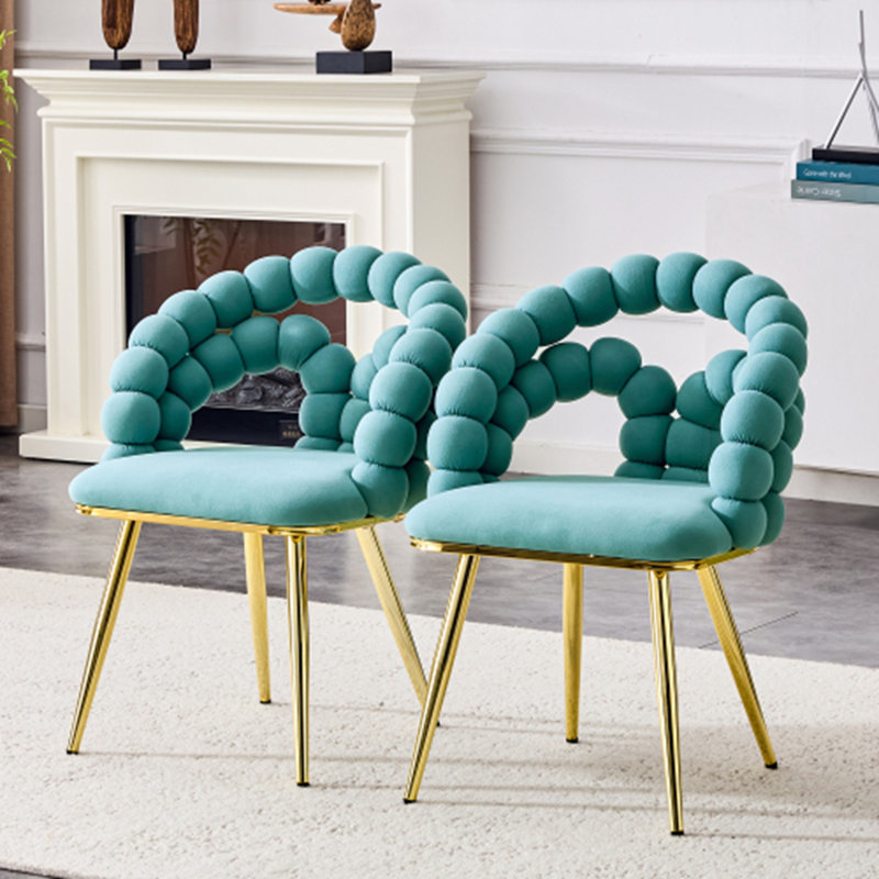 Chaises de salle à manger Puffy, 2, Jaune