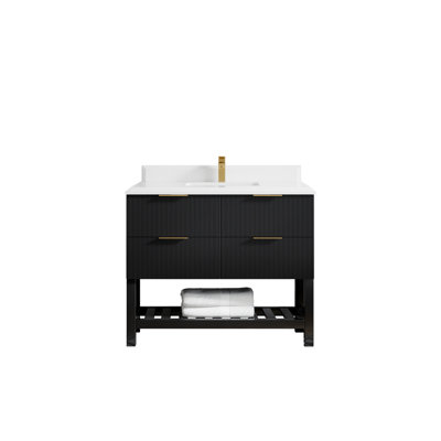 42 po X P 22 po De salle de bain Quartz blanc Cove Edge Empira
