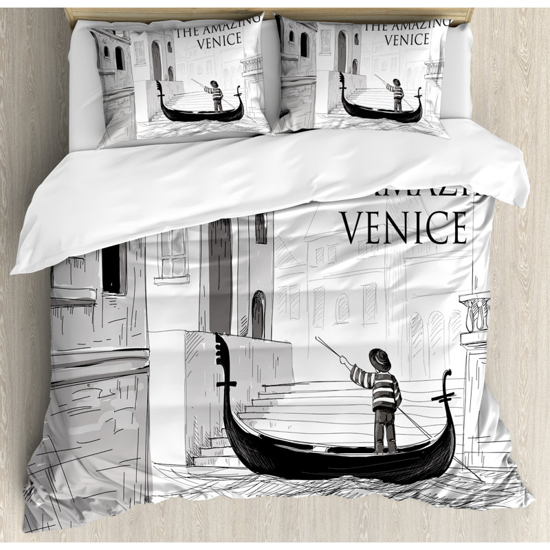 Venice Eclectic Polyester Duvet Cover, Queen