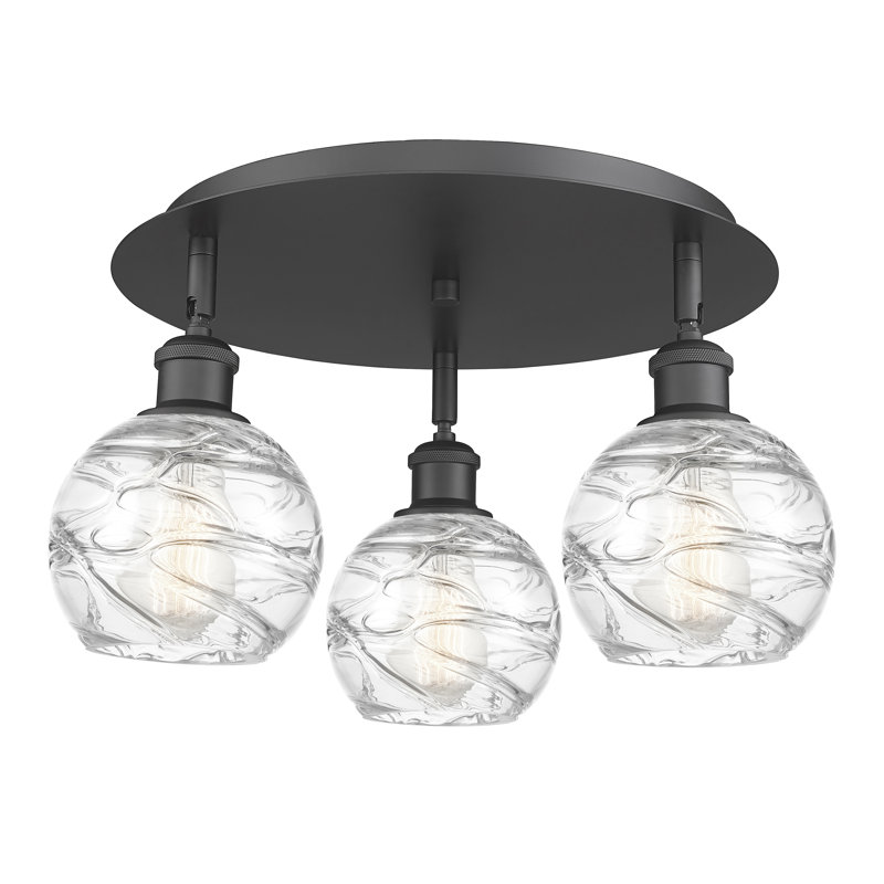 Essex Glass Flush Mount, Matte Black