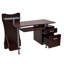 Élégant bureau d'ordinateur avec rangement, chocolat