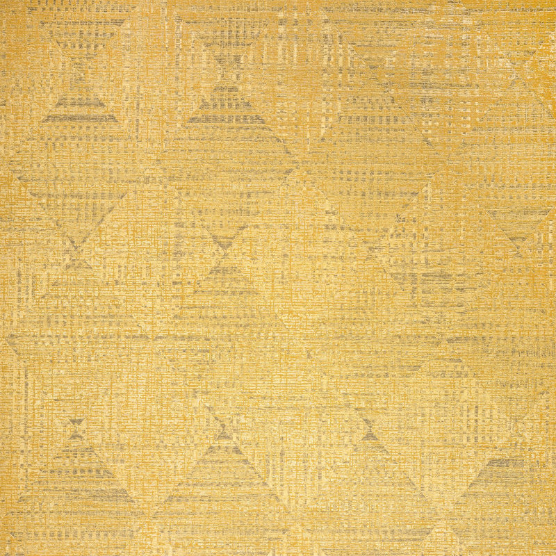 Pepper Sheen Finish Geometric Diamond Raffia Wallpaper Roll, Gold