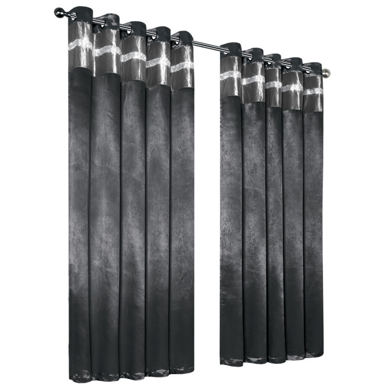 Serino Room Darkening Curtain Pair, Silver Grey, 165 W x 229 D cm