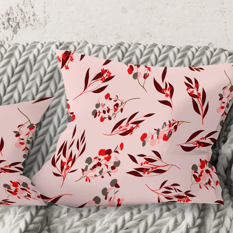 Bright Eucalyptus Pattern II Pillow, 18" x 18"