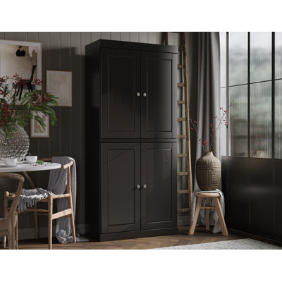 Bryani Palace Imports 100% Solid Wood Pantry Cabinet, Raised Panel Doors, Adjustable Shelves, 32" Wide, 71.5" Tall
