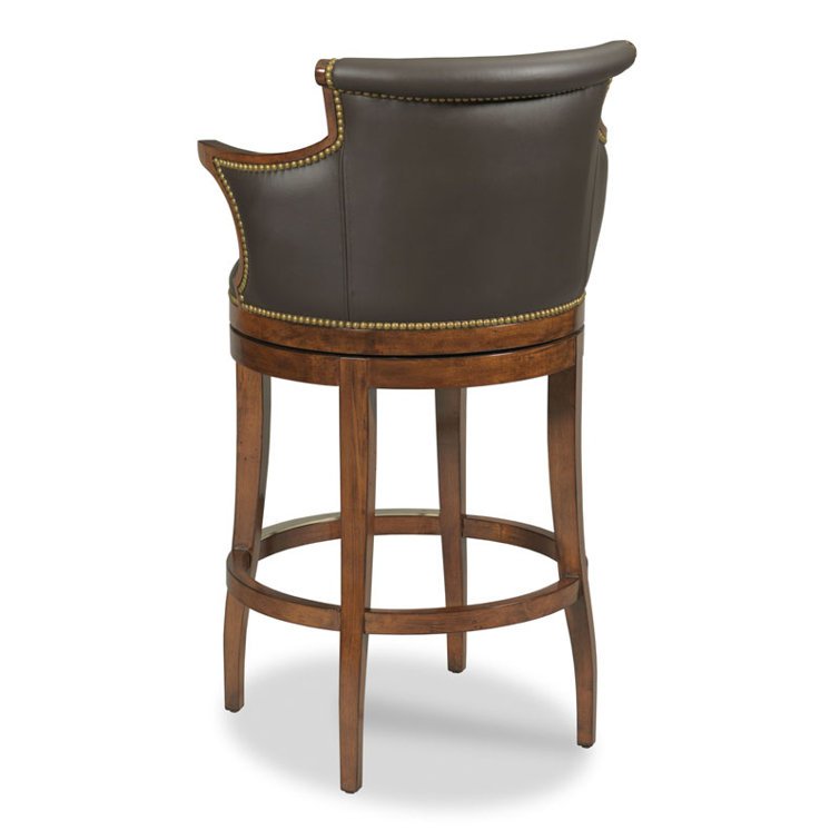 Mackenzie Swivel Upholstered Counter Stool with Solid Wood Frame