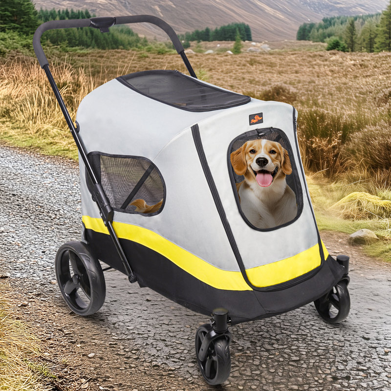 Dog Stroller Foldable Pet Jogger Stroller, 103cm H x 74cm W x 90cm D