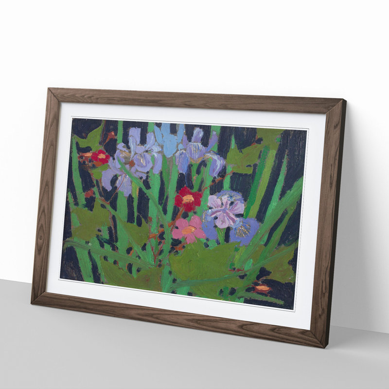 Wild Flowers by Tom Thomson - Picture Frame Painting, Walnut Framed, 27cm H x 36cm W x 2cm D