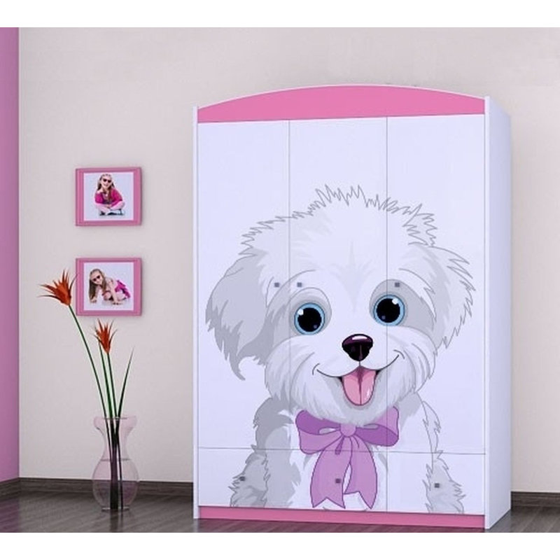 Nevin 3 Door Wardrobe, Pink
