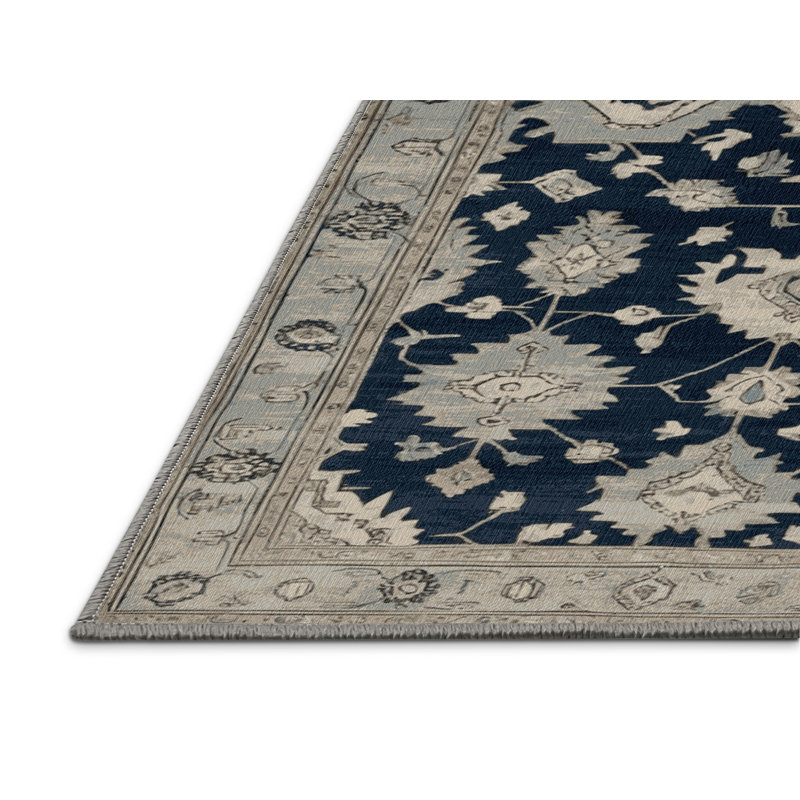 Tapis gris lavable à la machine, Rectangle 7 pi x 9 pi
