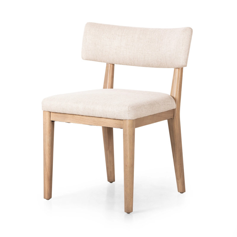 Cardell Fabric Side Chair in Alcala Nickel, Natural, Polyester Blend Beige