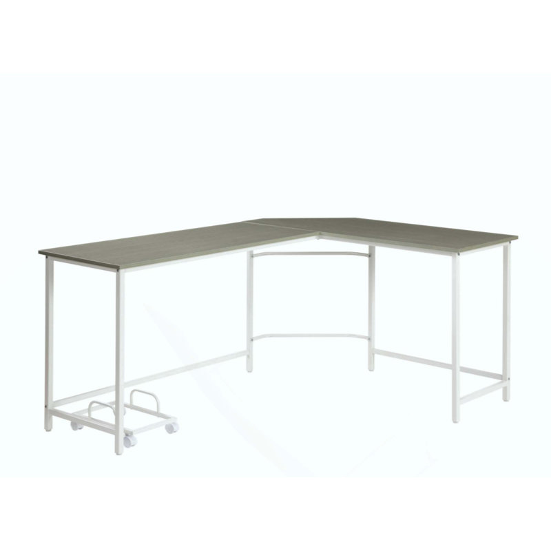 Bureau d'ordinateur en L avec construction durable et conception à bords biseautés pour les petites pièces