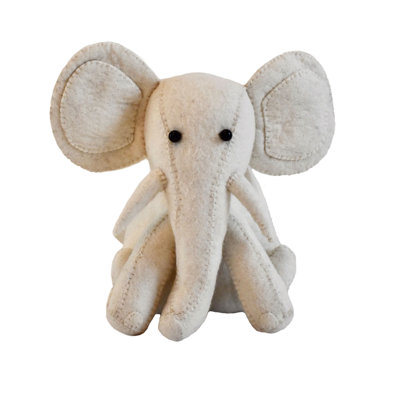 Elephant Hand-Felted Wool Weighted Floor Stop