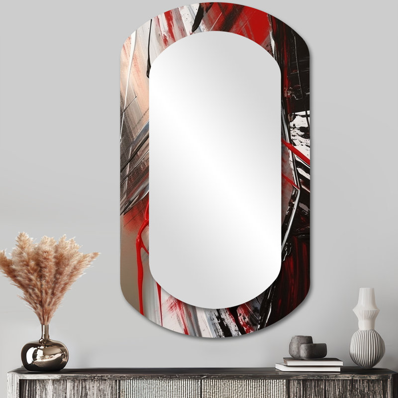 Après-midi Jazz III - Miroir mural décoratif traditionnel asymétrique Music Jazz, 43 po x 23 po