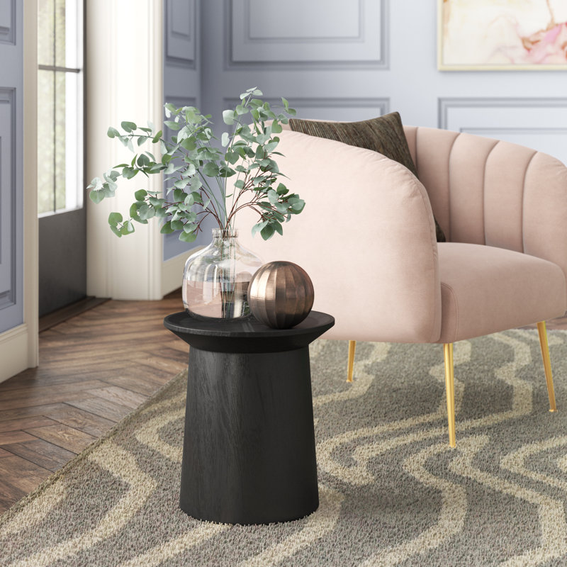 Coco Solid Wood Single End Table, 14" H x 13" W x 13" D