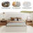 Upholstered Platform Bed Frame with 2 Floating Shelves-677809006