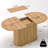 55.11"-70.86" Extendable Dining Table, With Striped Legs For Living Room & Kitchen(Natural)-1330347324