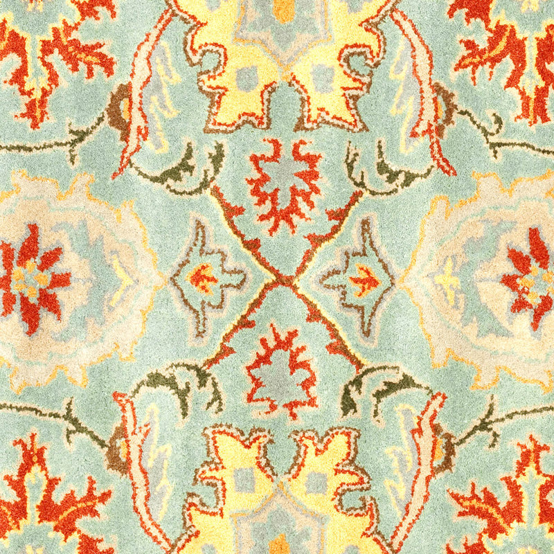 Tapis oriental bleu clair en laine touffeté à la main Chaim, Rectangle 11 pi x 17 pi