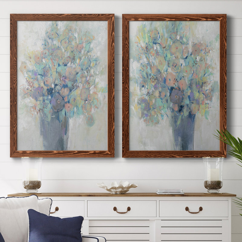 Bouquet I, toile encadrée de qualité supérieure - prête à être accrochée, Érable, H 20 po x l 34 po x P 1,5 po