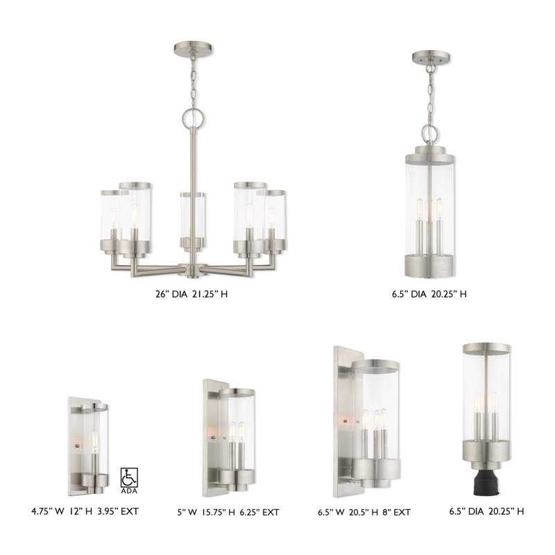 Binghamton 3 - Light Outdoor Hanging Lantern, Brushed Nickel