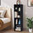 Altamonte 12-Cube Narrow Black Bookcase, Small Storage Cabinet with Open Shelves, Bookcase Set of 3-1268393568