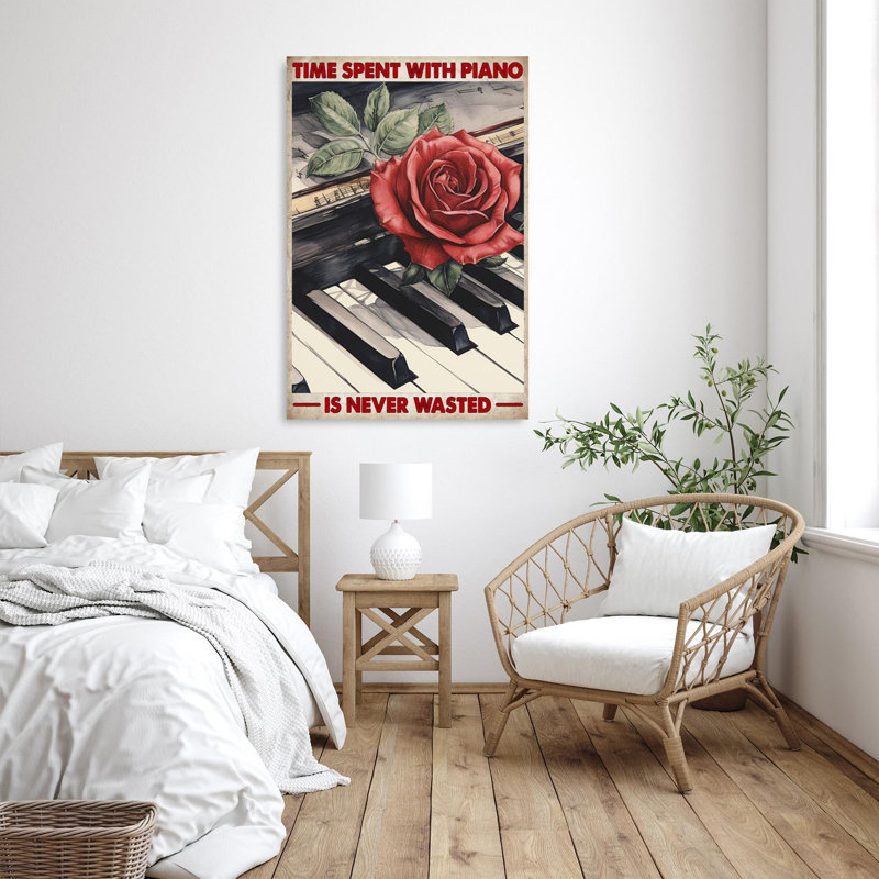 Temps passé avec le piano, H 36 po x l 24 po x P 1,25 po