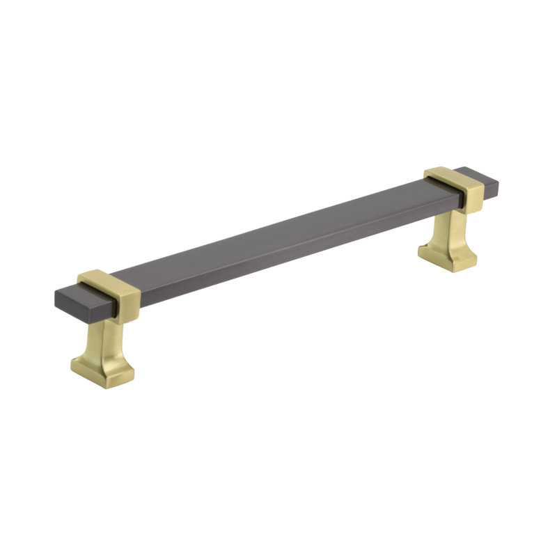 Overton Brushed Gold and Black Chrome Cabinet Bar Pull