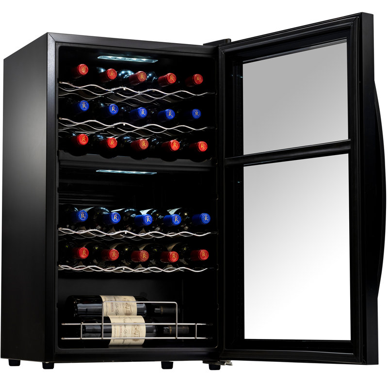 NutriChef Dual Zone 19.49 " Freestanding 33 Bottle Wine & Beverage Refrigerator