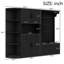 Armoire de vestibule multifonctionnelle gauche-droite (peut être utilisée séparément) avec rangement et 4 crochets, armoire de rangement / arbre d'entrée 2 en 1 pour le salon, la cuisine et le couloir, noir-542097064