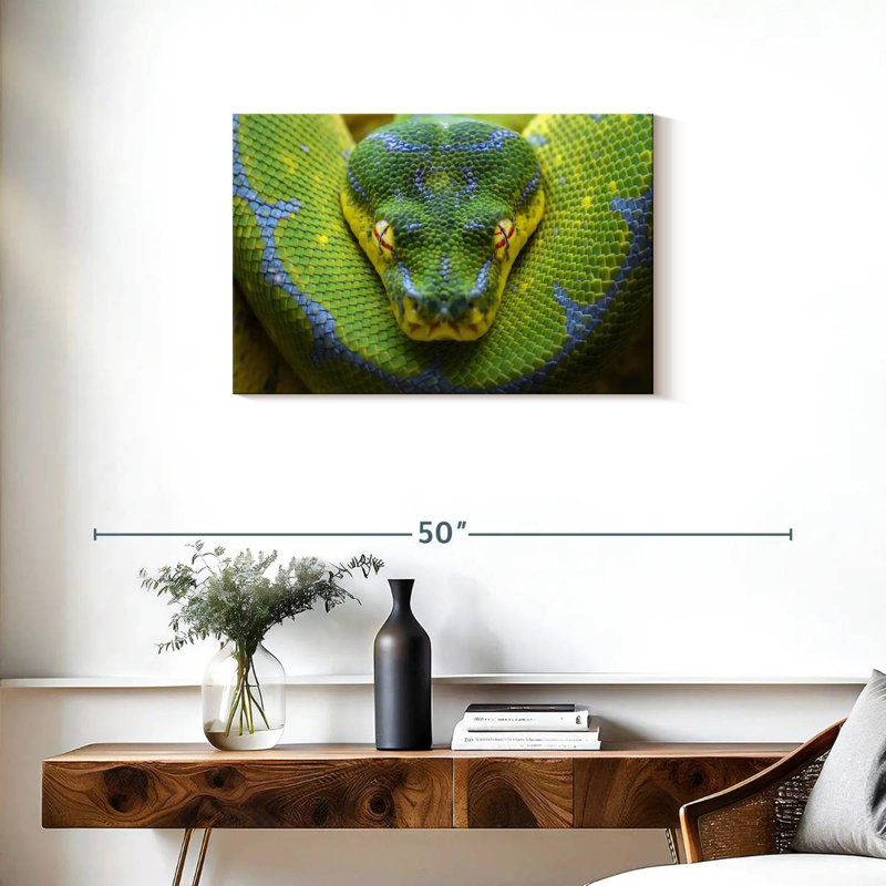 Fierce Green Tree Python, 20" H x 30" W