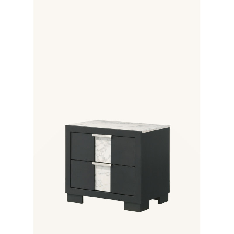 Table de chevet contemporaine 1Pc, Noir / blanc