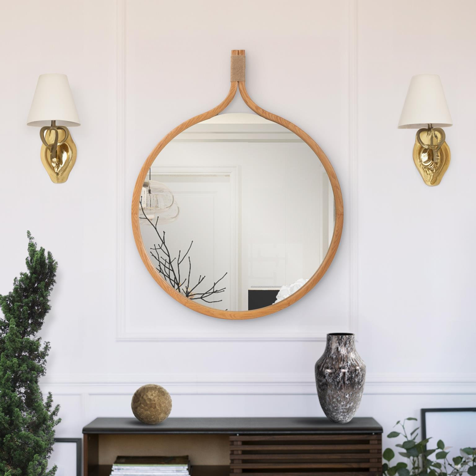 The Ulah Collection Mirror, Circle, 37" x 29"