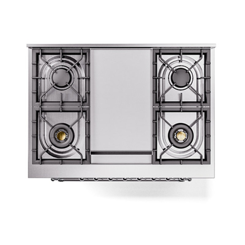 ILVE Nostalgie II Noblesse 36 inch Dual Fuel Range, Chrome, Liquid Propane