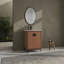 Meuble-lavabo 24 po avec lavabo supérieur, meuble de rangement moderne avec 2 portes à fermeture douce et meuble-lavabo simple