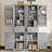 Tall Storage Cabinet with 4 Doors, Adjustable Shelf-1133915791