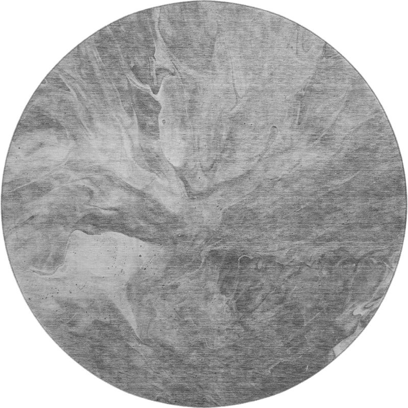 Premium Machine Washable Cerrito Gray Rug, Round 8'
