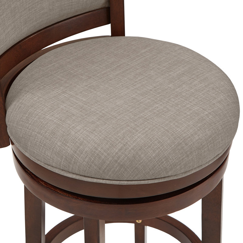 Tabouret pivotant Leda, Gris, Tabouret de bar (siège d'une hauteur de 29,94 po), Cerisier