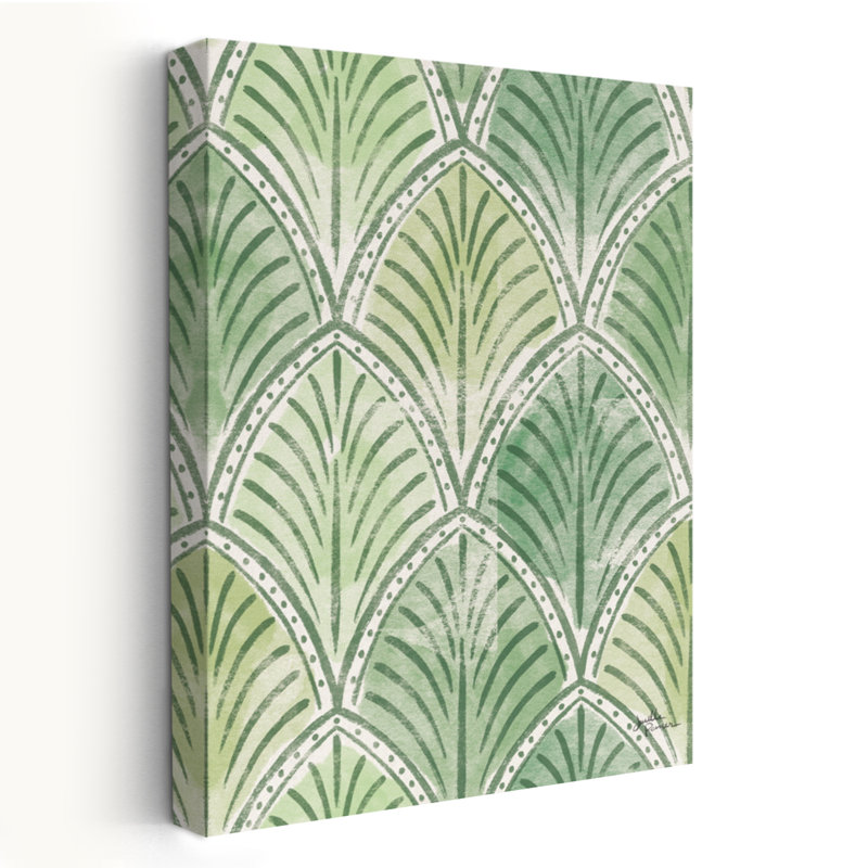 Dessin d'oiseaux IIIC - Global Green Lattice Palms Art, H 24 po x l 16 po